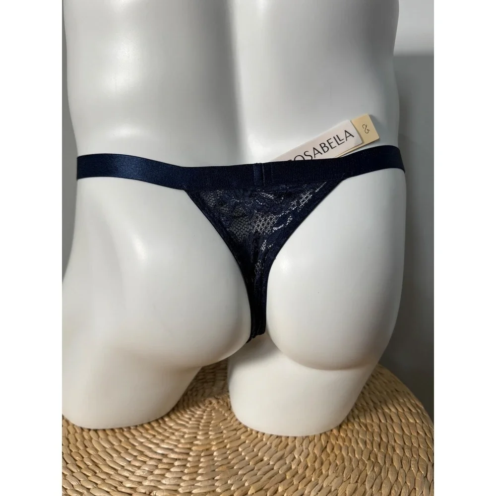Cosabella Navy Blue Lace Italian Thong‎ Sexy Sheer Underwear